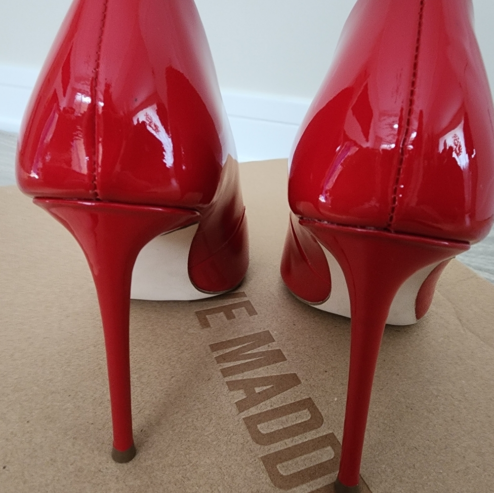 Steve Madden Glossy Red Heels - Picture 5 of 6